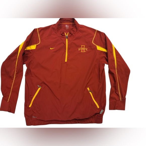 Nike Fit Storm Iowa State Cyclones Windbreaker Large Pullover Zip Red Gold - Picture 1 of 10
